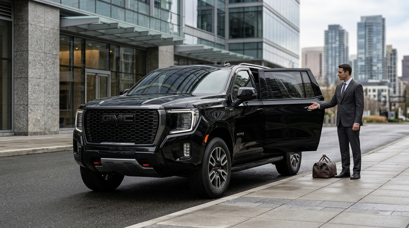 Bellevue to SeaTac Airport car service — Lal Limo black SUV Eastside airport transfer