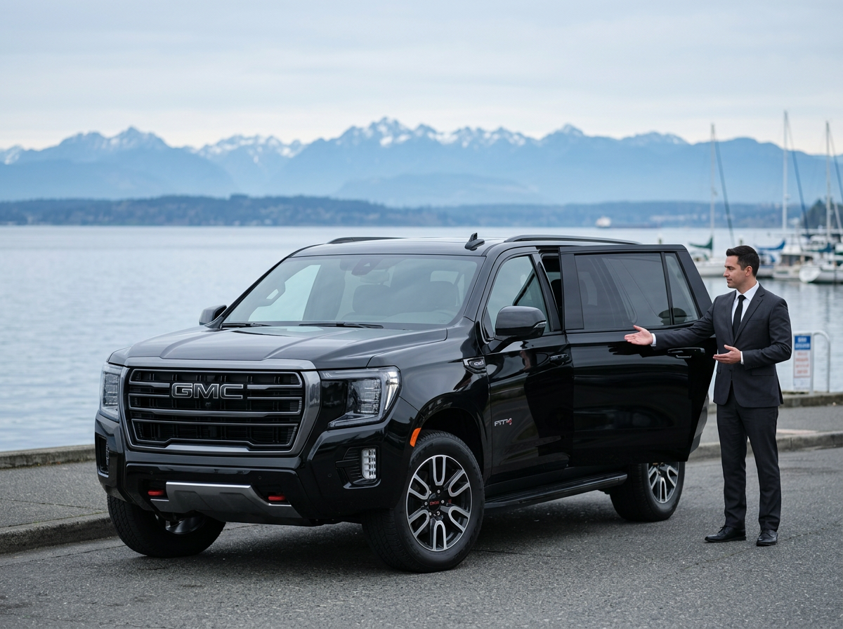 Everett airport car service to SeaTac — Lal Limo black SUV Snohomish County I-5 transfer