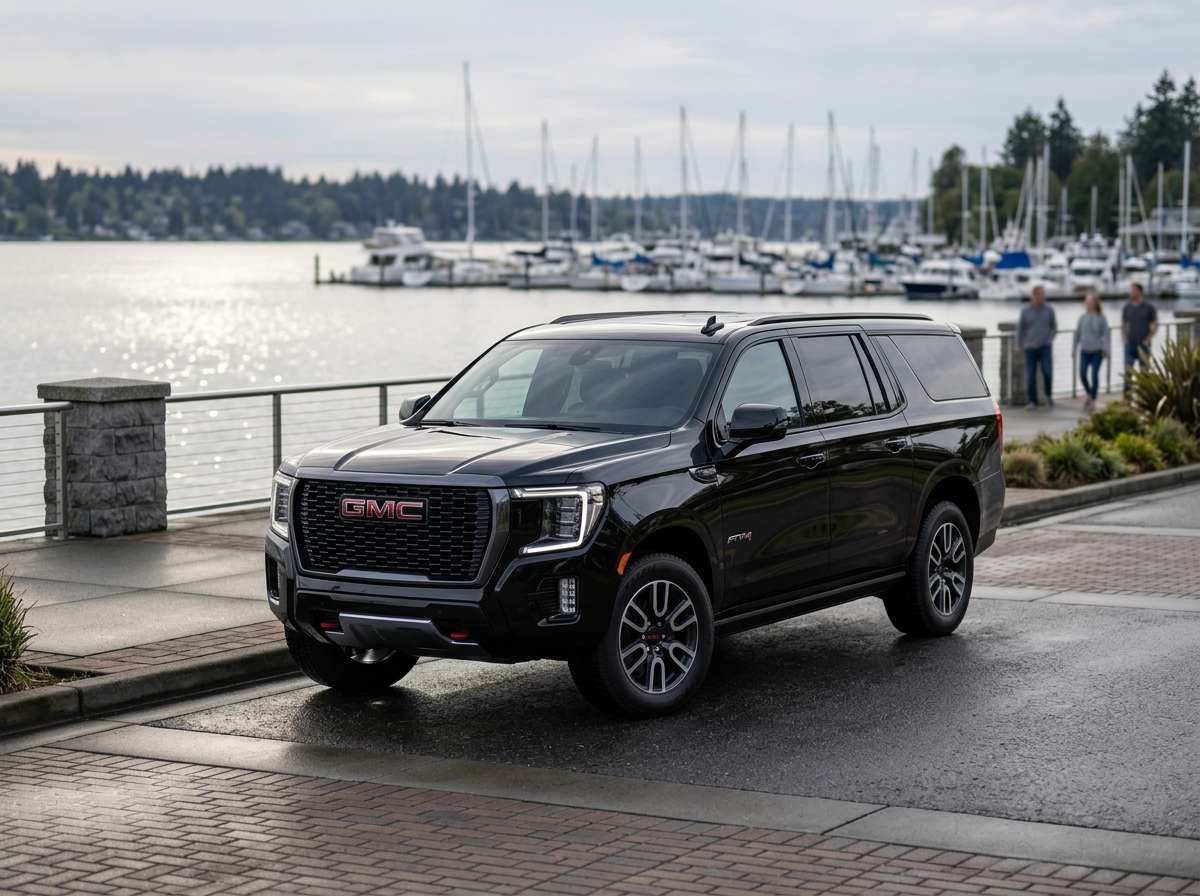 Kirkland airport car service to SeaTac — Lal Limo black SUV Kirkland Waterfront transfer