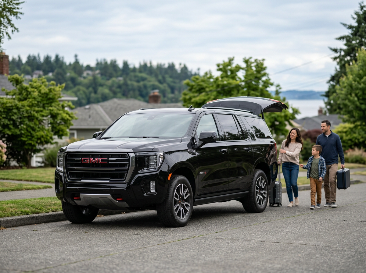 Magnolia airport car service to SeaTac — Lal Limo black SUV Magnolia Bridge Discovery Park transfer