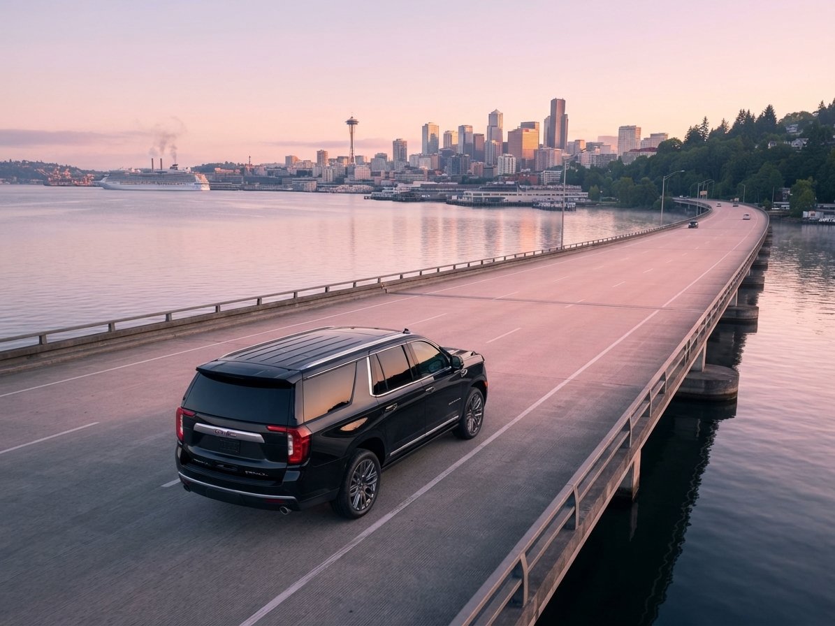 Bellevue to Seattle cruise port transfer — Lal Limo black SUV Eastside to Pier 66 Pier 91
